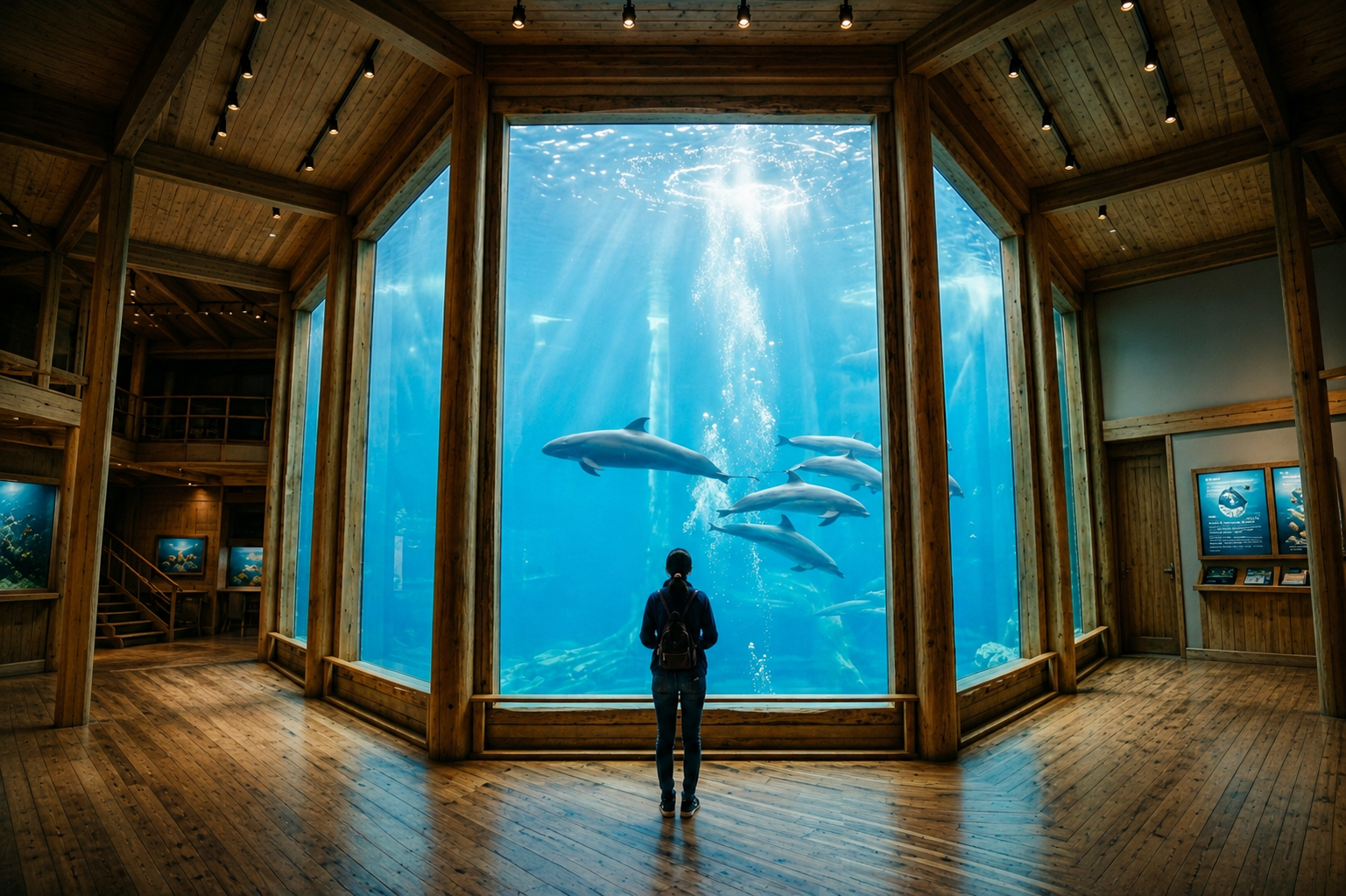浅い海の生態系を表現した展示イメージ