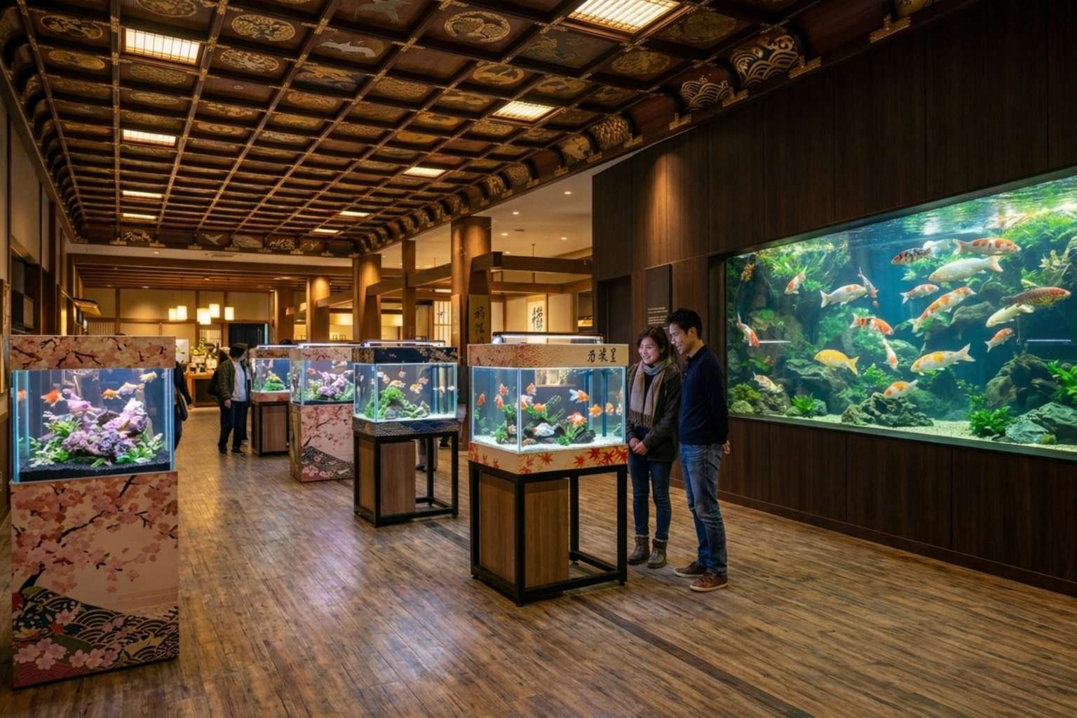 浅い海の生態系を表現した展示イメージ
