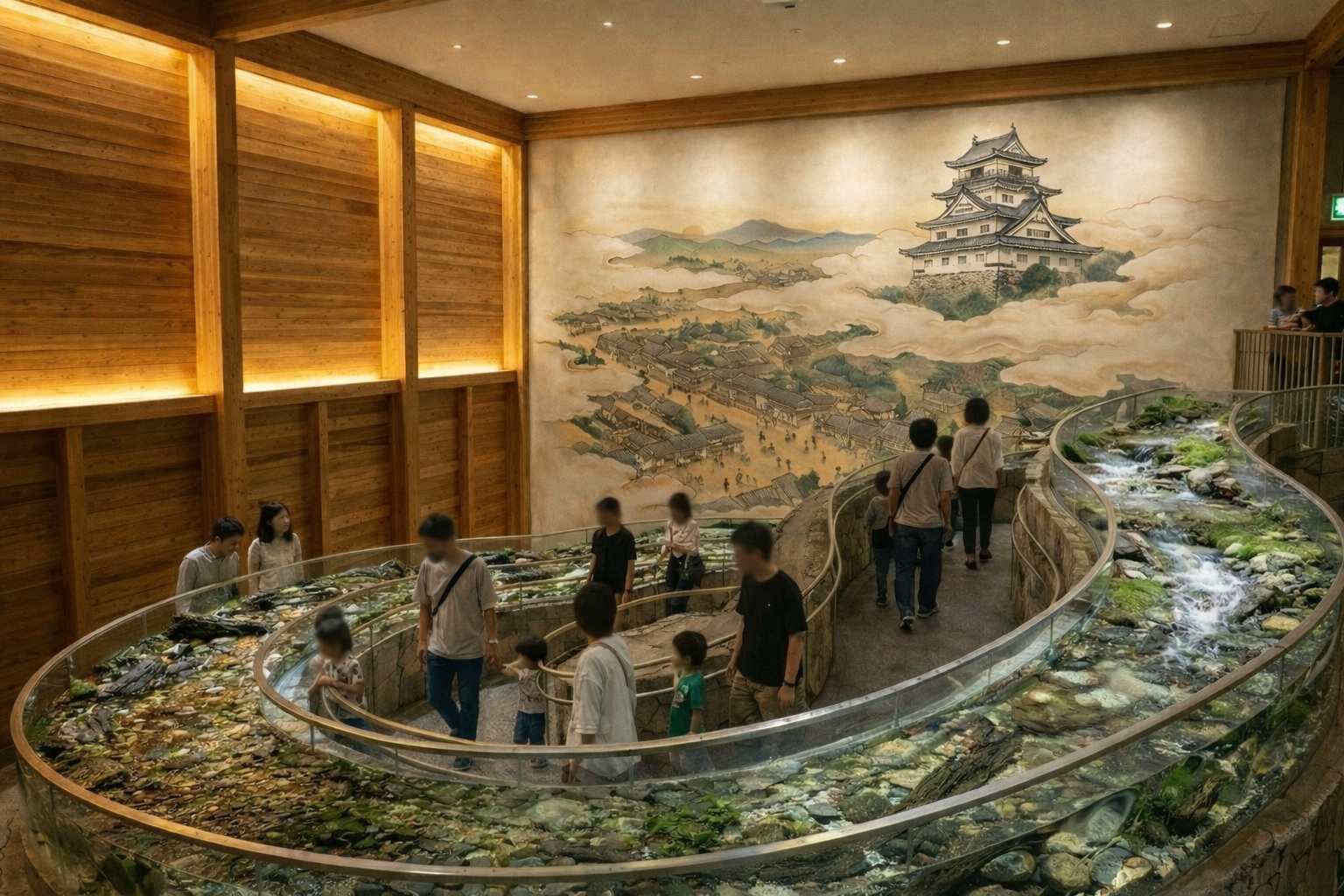 浅い海の生態系を表現した展示イメージ