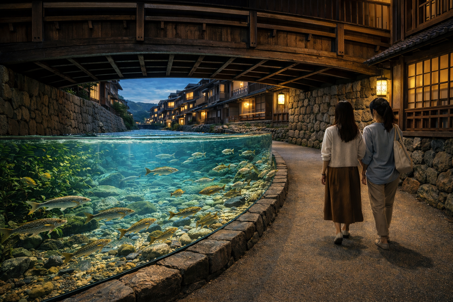 浅い海の生態系を表現した展示イメージ