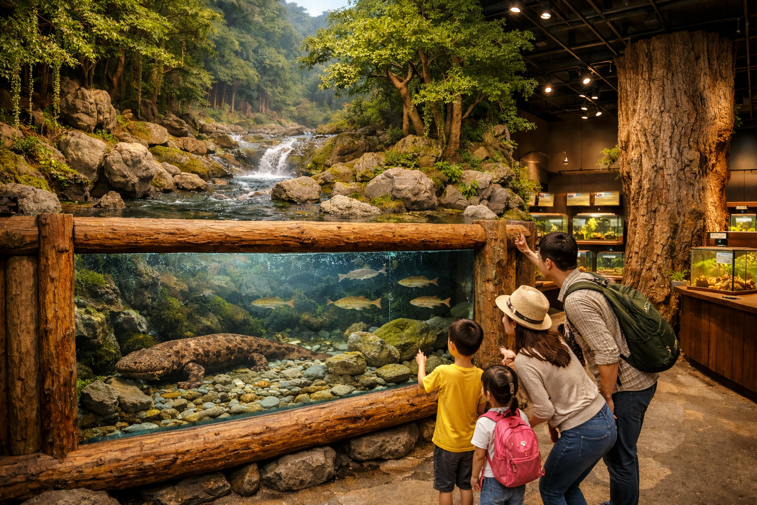 浅い海の生態系を表現した展示イメージ